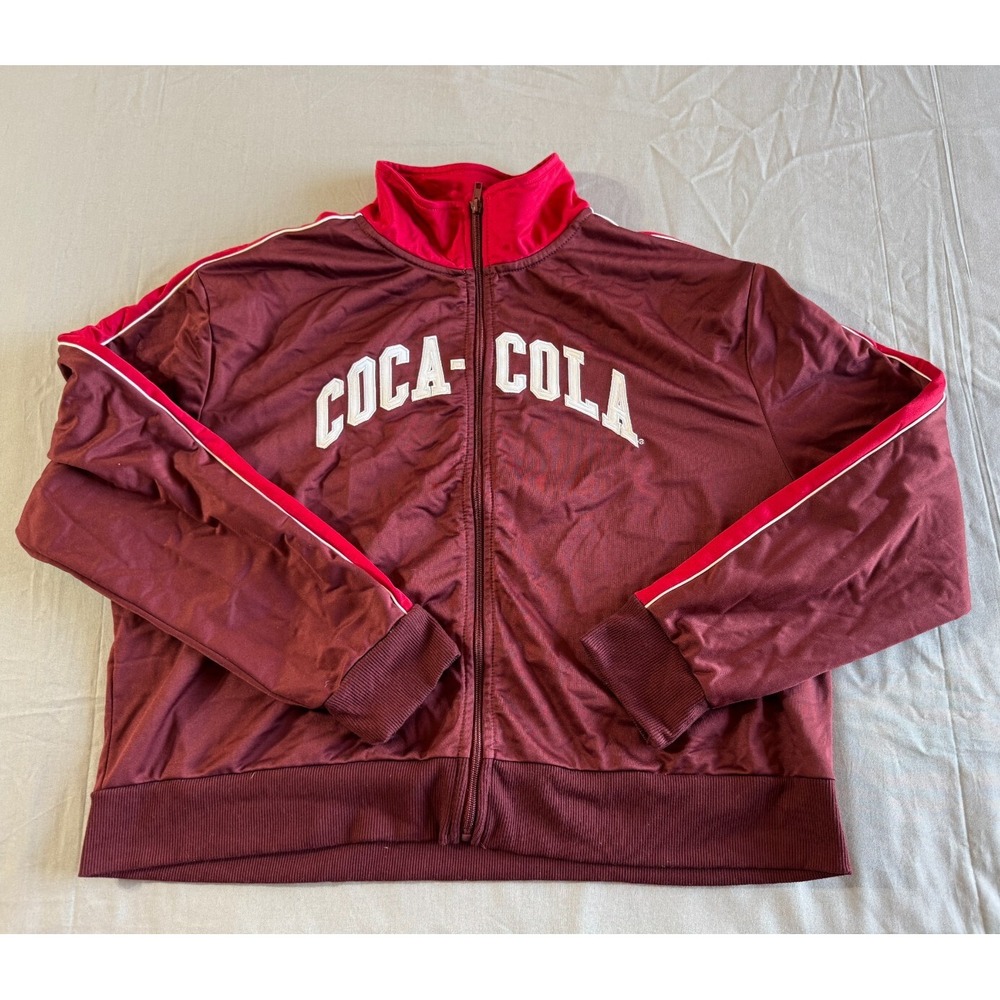 Vintage‎ COCA COLA Jacket Adult 3xl Maroon Track Jacket Zip